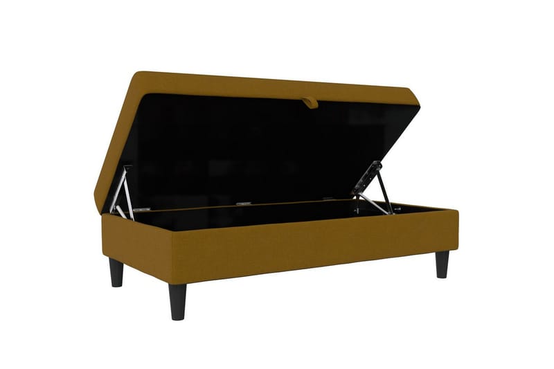 Fotpall/pall Hartford Gul, Linnetyg Utseende (100% Polyester - Gul, Linnetyg Utseende (100% Polyester - Möbler - Stolar & fåtöljer - Pall & puff - Fotpall