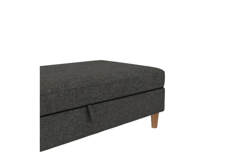 Fotpall/pall Lilly Antracit, Linne - Antracit, Linne - Möbler - Stolar & fåtöljer - Pall & puff - Fotpall