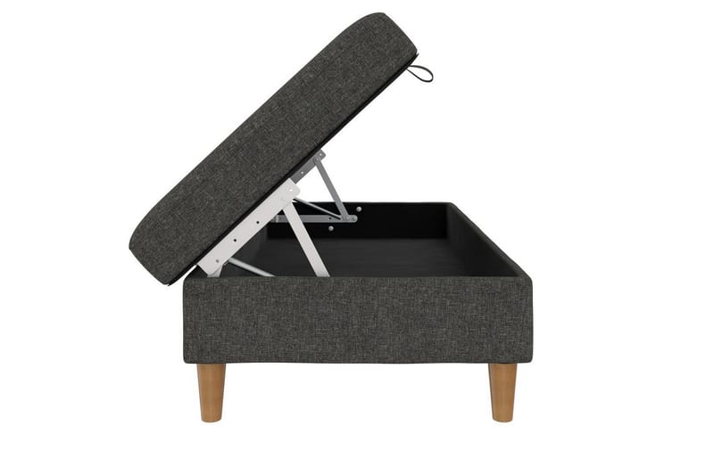 Fotpall/pall Lilly Antracit, Linne - Antracit, Linne - Möbler - Stolar & fåtöljer - Pall & puff - Fotpall