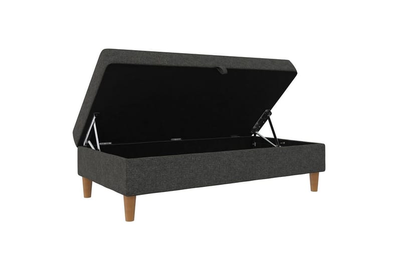 Fotpall/pall Lilly Antracit, Linne - Antracit, Linne - Möbler - Stolar & fåtöljer - Pall & puff - Fotpall