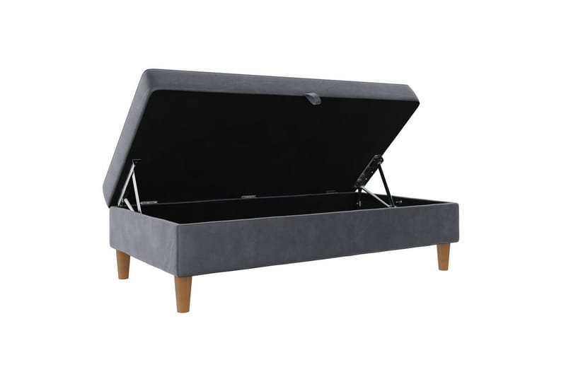 Fotpall/pall Lilly Antracit, Sammet/Trä/Plast - Antracit, Sammet/Trä/Plast - Möbler - Stolar & fåtöljer - Pall & puff - Fotpall