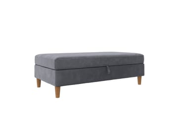 Fotpall/pall Lilly Antracit, Sammet/Trä/Plast
