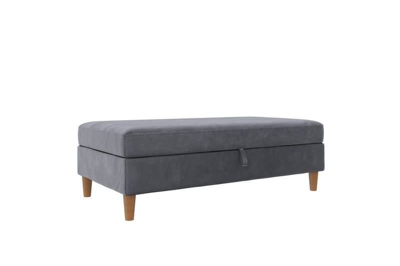 Fotpall/pall Lilly Antracit, Sammet/Trä/Plast, Antracit, Sammet/Trä/Plast