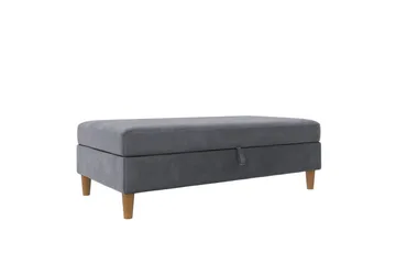 Fotpall/pall Lilly Antracit, Sammet/Trä/Plast