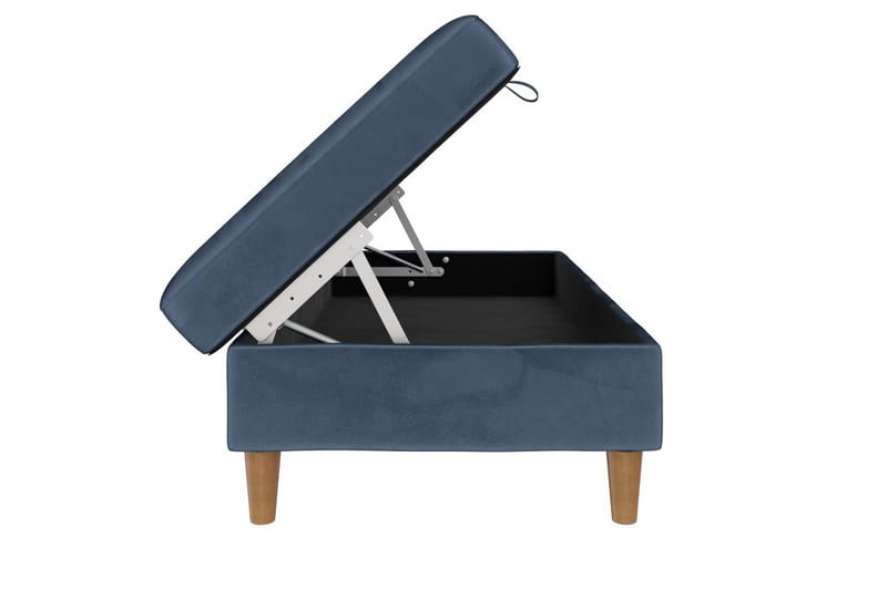 Fotpall/pall Lilly Blå, Sammet/Trä/Plast - Blå, Sammet/Trä/Plast - Möbler - Stolar & fåtöljer - Pall & puff - Fotpall