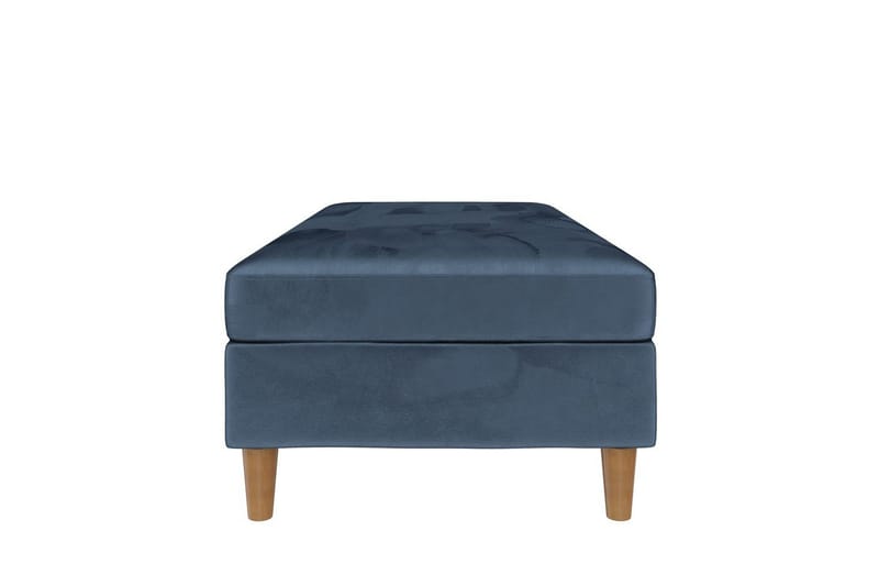 Fotpall/pall Lilly Blå, Sammet/Trä/Plast - Blå, Sammet/Trä/Plast - Möbler - Stolar & fåtöljer - Pall & puff - Fotpall