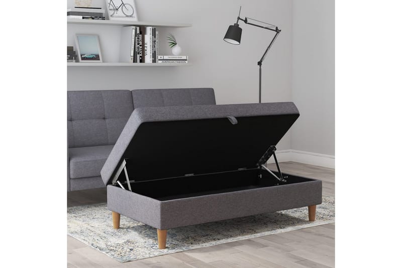 Fotpall/pall Lilly Ljusgrå, Linne - Ljusgrå, Linne - Möbler - Stolar & fåtöljer - Pall & puff - Fotpall