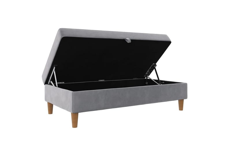 Fotpall/pall Lilly Ljusgrå, Sammet/Trä/Plast - Ljusgrå, Sammet/Trä/Plast - Möbler - Stolar & fåtöljer - Pall & puff - Fotpall