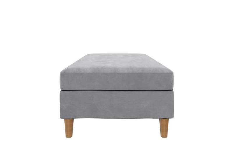 Fotpall/pall Lilly Ljusgrå, Sammet/Trä/Plast - Ljusgrå, Sammet/Trä/Plast - Möbler - Stolar & fåtöljer - Pall & puff - Fotpall