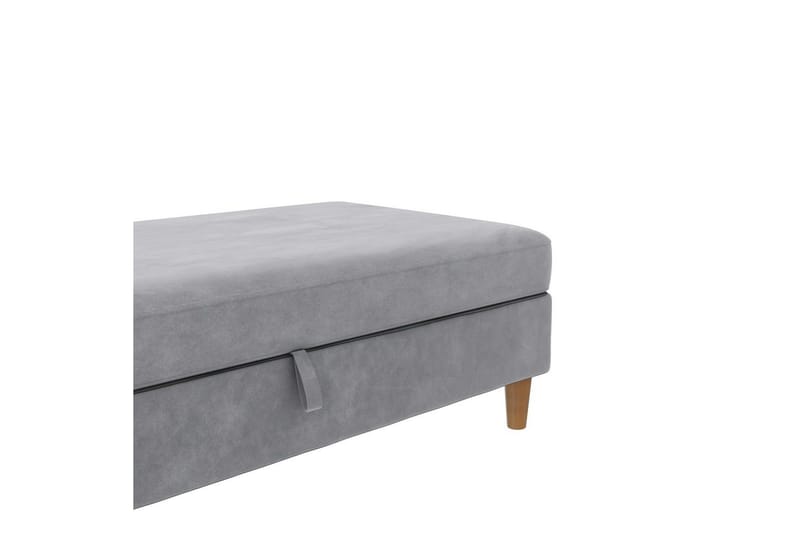 Fotpall/pall Lilly Ljusgrå, Sammet/Trä/Plast - Ljusgrå, Sammet/Trä/Plast - Möbler - Stolar & fåtöljer - Pall & puff - Fotpall