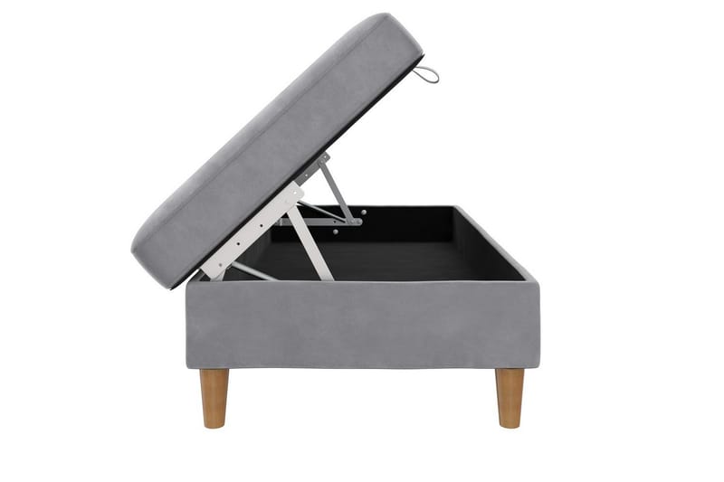 Fotpall/pall Lilly Ljusgrå, Sammet/Trä/Plast - Ljusgrå, Sammet/Trä/Plast - Möbler - Stolar & fåtöljer - Pall & puff - Fotpall