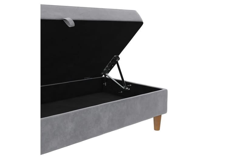 Fotpall/pall Lilly Ljusgrå, Sammet/Trä/Plast - Ljusgrå, Sammet/Trä/Plast - Möbler - Stolar & fåtöljer - Pall & puff - Fotpall