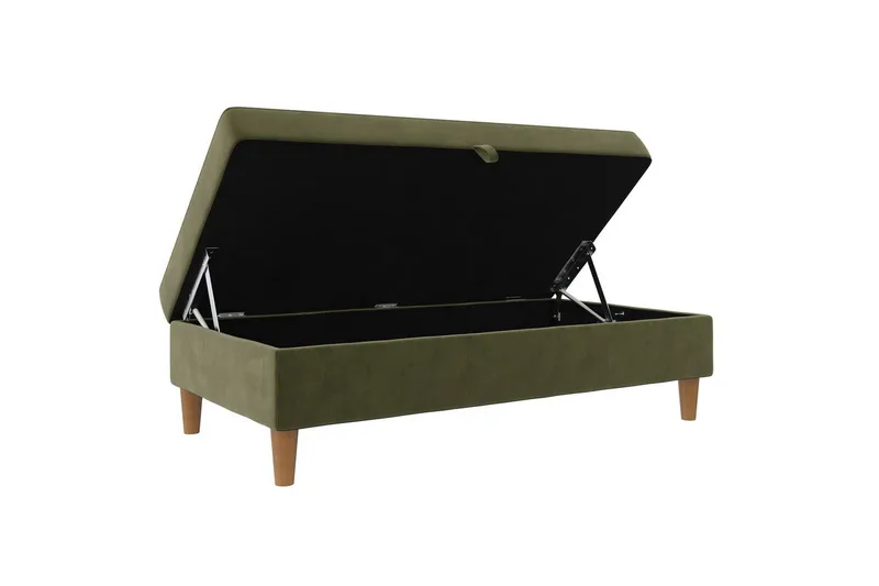 Fotpall/pall Lilly Olivgrön, Sammet/Trä/Plast - Olivgrön, Sammet/Trä/Plast - Möbler - Stolar & fåtöljer - Pall & puff - Fotpall