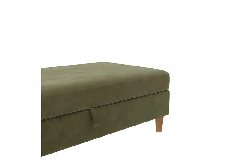 Fotpall/pall Lilly Olivgrön, Sammet/Trä/Plast - Olivgrön, Sammet/Trä/Plast - Möbler - Stolar & fåtöljer - Pall & puff - Fotpall