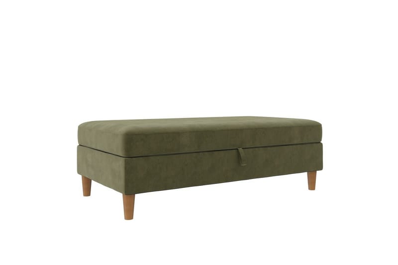 Fotpall/pall Lilly Olivgrön, Sammet/Trä/Plast, Olivgrön, Sammet/Trä/Plast