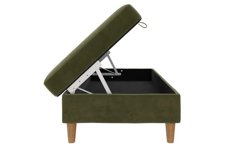 Fotpall/pall Lilly Olivgrön, Sammet/Trä/Plast - Olivgrön, Sammet/Trä/Plast - Möbler - Stolar & fåtöljer - Pall & puff - Fotpall