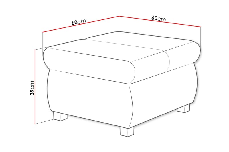 Gamal Fotpall 60 cm - Gul - Möbler - Stolar & fåtöljer - Pall & puff - Fotpall