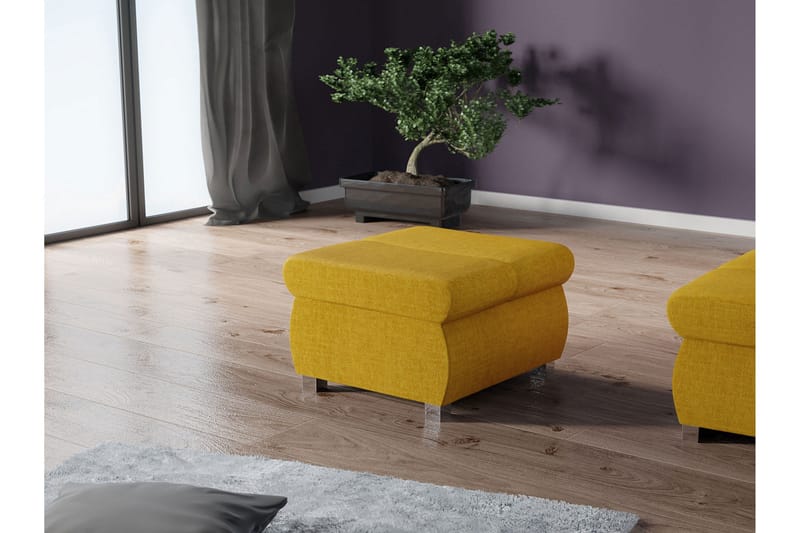 Gamal Fotpall 60 cm - Gul - Möbler - Stolar & fåtöljer - Pall & puff - Fotpall