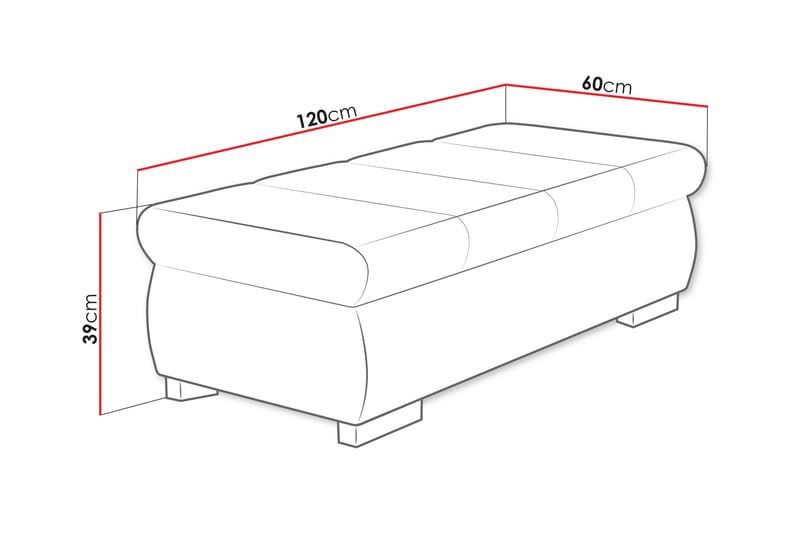 Gamal Fotpall 60 cm - Rosa - Möbler - Stolar & fåtöljer - Pall & puff - Fotpall