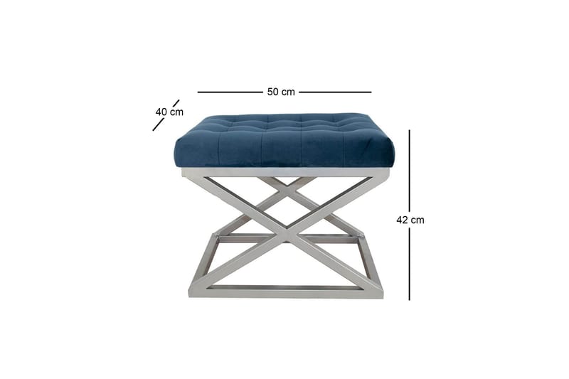 Gillie Sittpuff 40 cm - Marinblå/Silver - Möbler - Stolar & fåtöljer - Pall & puff - Sittpuff