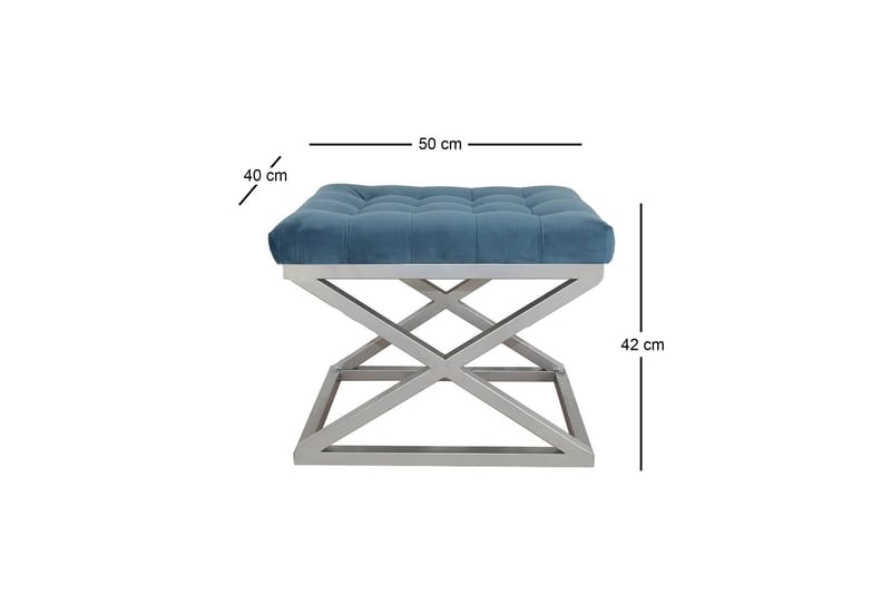 Gillie Sittpuff 40 cm - Silver/Blå - Möbler - Stolar & fåtöljer - Pall & puff - Sittpuff