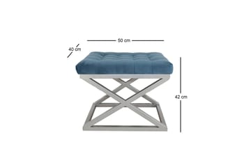 Gillie Sittpuff 40 cm - Silver/Blå - Möbler - Stolar & fåtöljer - Pall & puff - Sittpuff