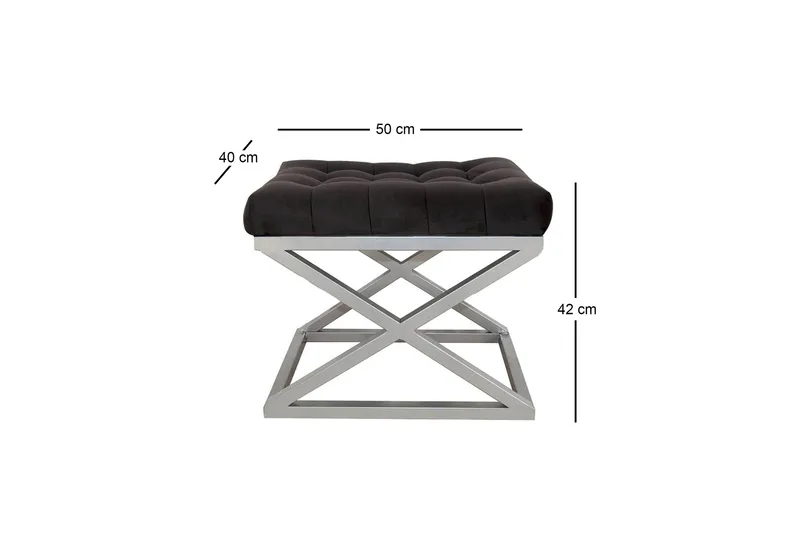 Gillie Sittpuff 40 cm - Silver/Svart - Möbler - Stolar & fåtöljer - Pall & puff - Sittpuff