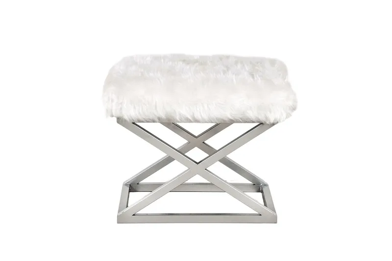 Gillie Sittpuff 40 cm, Silver/Vit