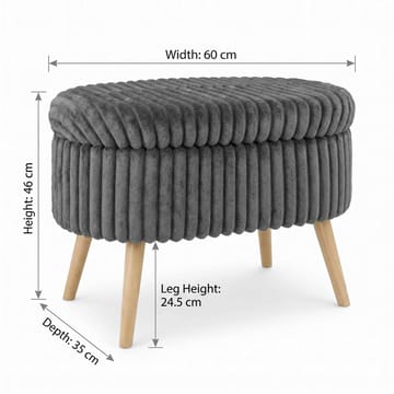 Heba Sittpuff med förvaring 60 cm - Antracit - Möbler - Stolar & fåtöljer - Pall & puff - Sittpuff - Sittpuff med förvaring