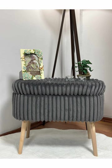 Heba Sittpuff med förvaring 60 cm - Antracit - Möbler - Stolar & fåtöljer - Pall & puff - Sittpuff - Sittpuff med förvaring