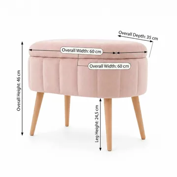 Heba Sittpuff med förvaring 60 cm - Möbler - Stolar & fåtöljer - Pall & puff - Sittpuff - Sittpuff med förvaring
