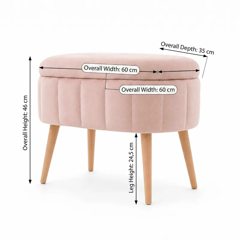 Heba Sittpuff med förvaring 60 cm - Möbler - Stolar & fåtöljer - Pall & puff - Sittpuff