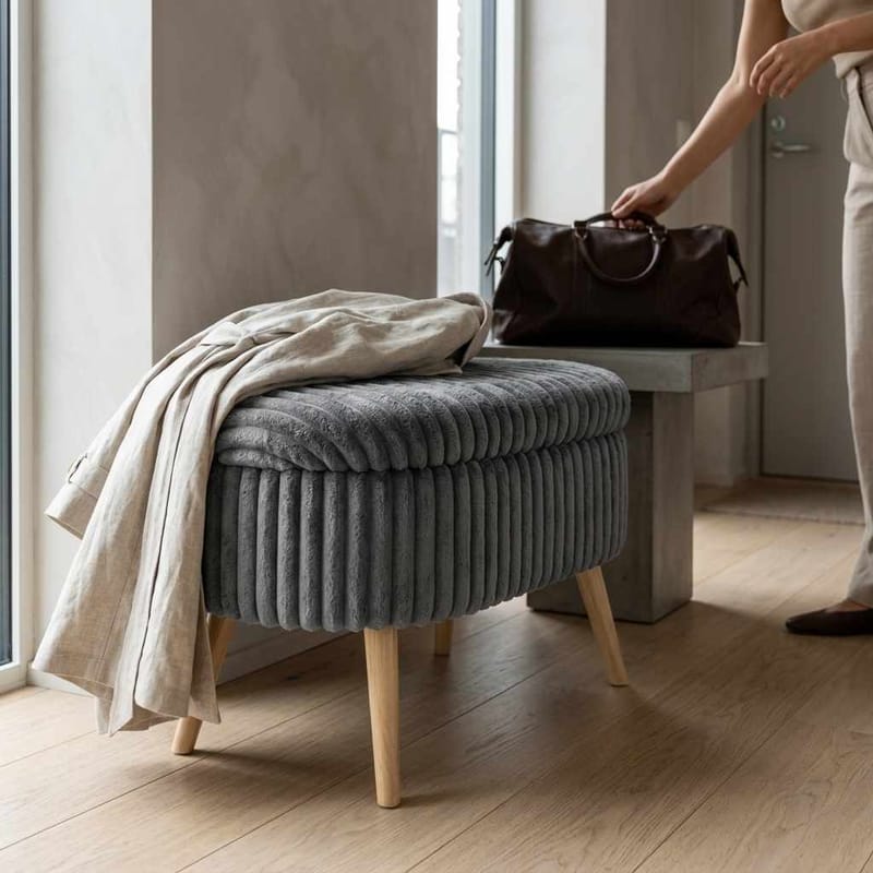 Heba Sittpuff med förvaring 60 cm - Möbler - Stolar & fåtöljer - Pall & puff - Sittpuff