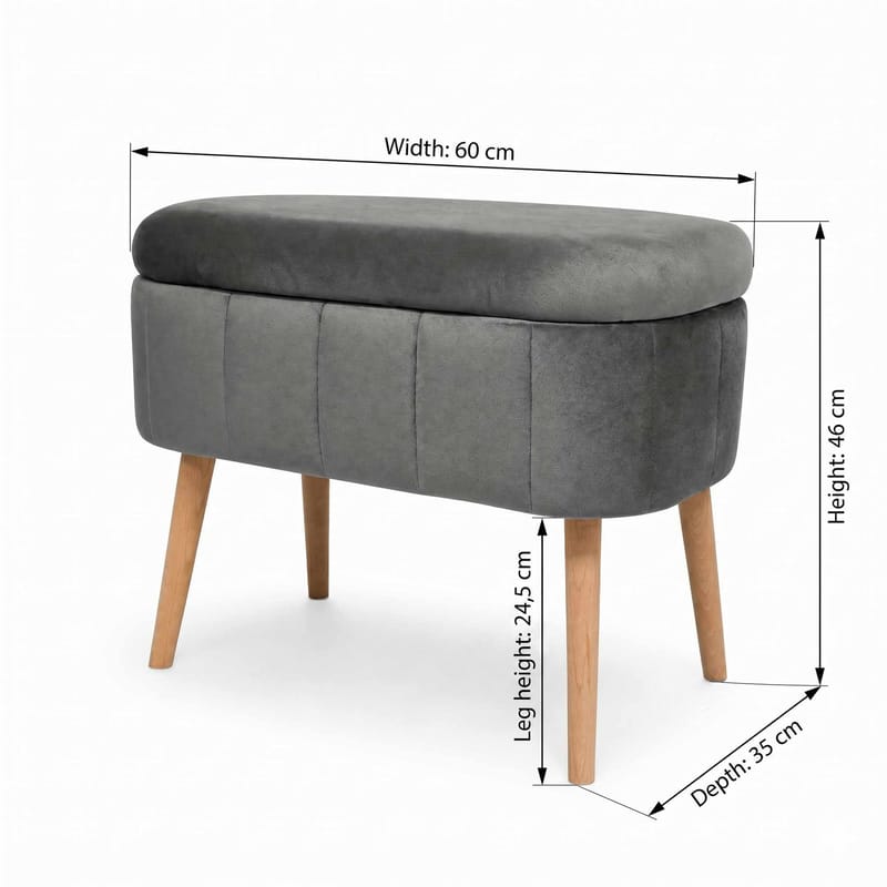 Heba Sittpuff med förvaring 60 cm - Möbler - Stolar & fåtöljer - Pall & puff - Sittpuff