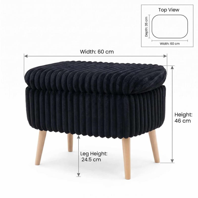 Heba Sittpuff med förvaring 60 cm - Möbler - Stolar & fåtöljer - Pall & puff - Sittpuff