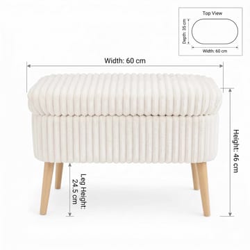 Heba Sittpuff med förvaring 60 cm - Möbler - Stolar & fåtöljer - Pall & puff - Sittpuff - Sittpuff med förvaring