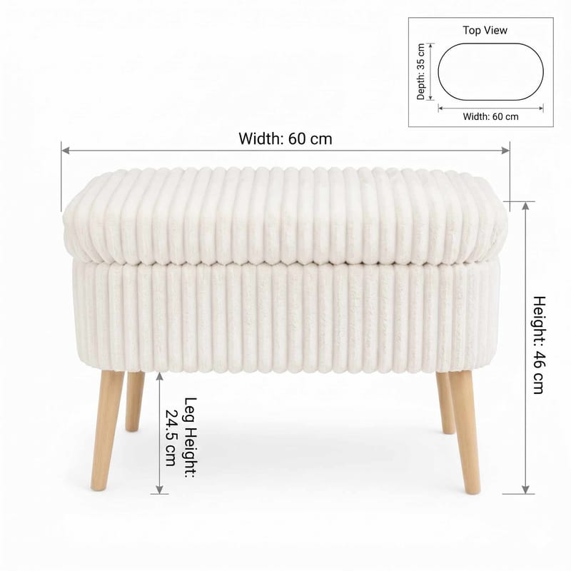 Heba Sittpuff med förvaring 60 cm - Möbler - Stolar & fåtöljer - Pall & puff - Sittpuff