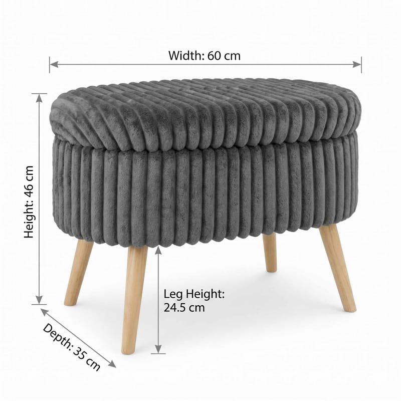 Heba Sittpuff med förvaring 60 cm - Möbler - Stolar & fåtöljer - Pall & puff - Sittpuff