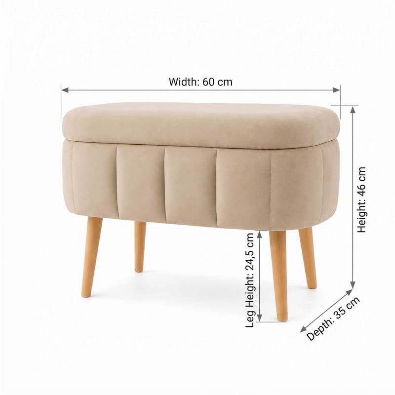 Heba Sittpuff med förvaring 60 cm - Möbler - Stolar & fåtöljer - Pall & puff - Sittpuff