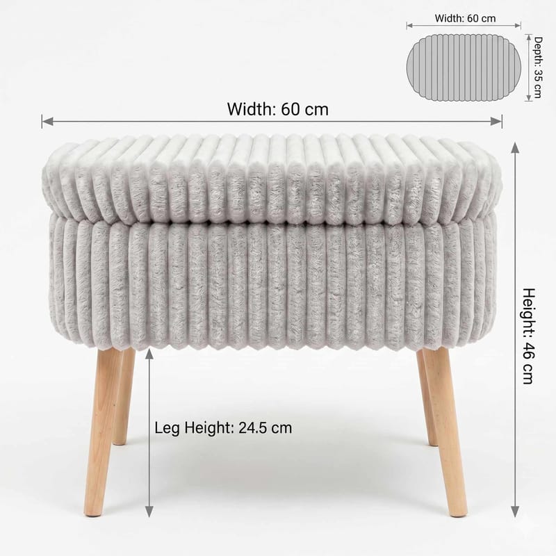 Heba Sittpuff med förvaring 60 cm - Möbler - Stolar & fåtöljer - Pall & puff - Sittpuff