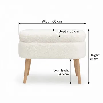 Heba Sittpuff med förvaring 60 cm - Möbler - Stolar & fåtöljer - Pall & puff - Sittpuff - Sittpuff med förvaring