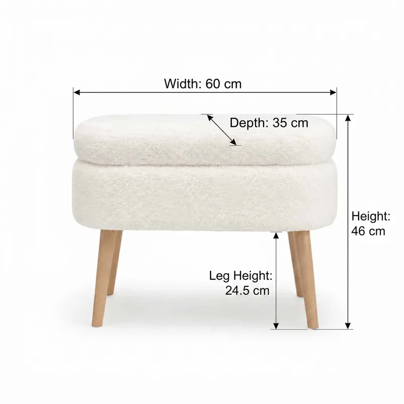 Heba Sittpuff med förvaring 60 cm - Möbler - Stolar & fåtöljer - Pall & puff - Sittpuff