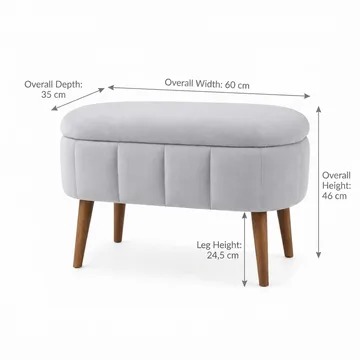 Heba Sittpuff med förvaring 60 cm - Möbler - Stolar & fåtöljer - Pall & puff - Sittpuff - Sittpuff med förvaring