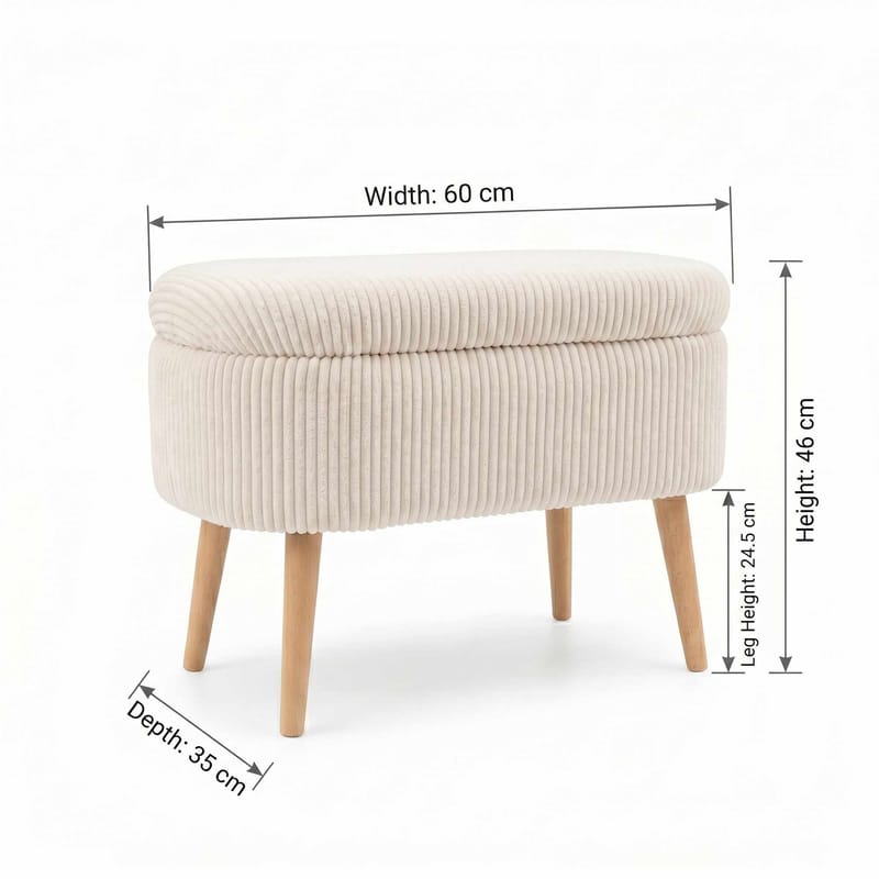 Heba Sittpuff med förvaring 60 cm - Möbler - Stolar & fåtöljer - Pall & puff - Sittpuff