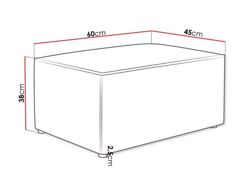 Hobson Fotpall 60 cm - Blå - Möbler - Stolar & fåtöljer - Pall & puff - Fotpall