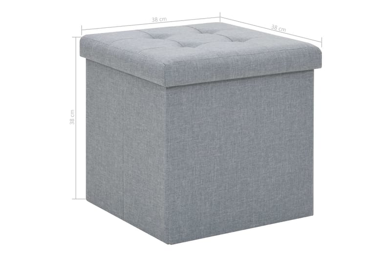 Hopfällbar förvaringspall ljusgrå konstlinne - Grå - Möbler - Stolar & fåtöljer - Pall & puff