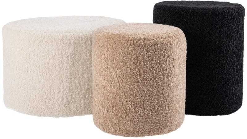 House Puff 35 cm Rund Teddy - Beige - Möbler - Stolar & fåtöljer - Pall & puff - Sittpuff