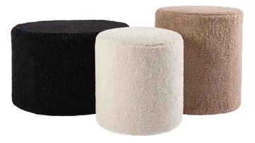 House Puff 35 cm Rund Teddy - Vit - Möbler - Stolar & fåtöljer - Pall & puff - Sittpuff