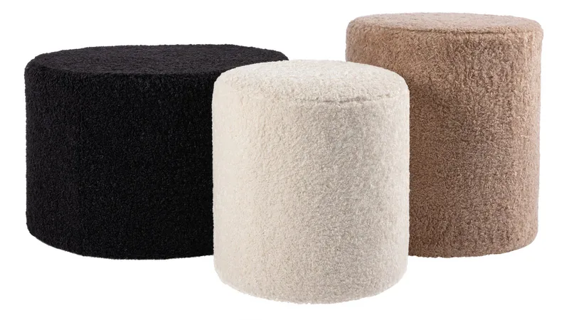 House Puff 35 cm Rund Teddy - Vit - Möbler - Stolar & fåtöljer - Pall & puff - Sittpuff