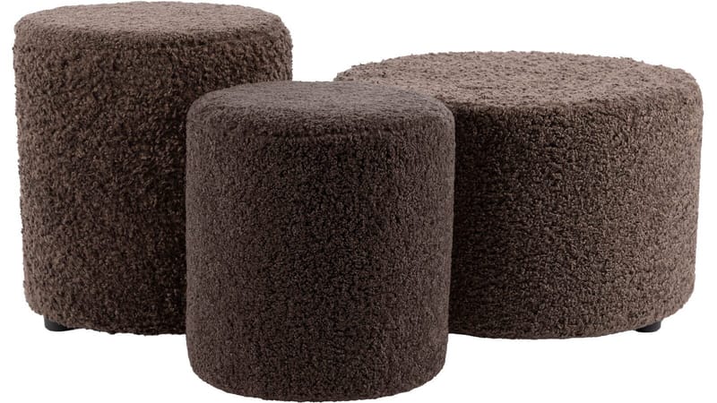 House Puff 40 cm Rund Teddy - Brun - Möbler - Stolar & fåtöljer - Pall & puff - Sittpuff